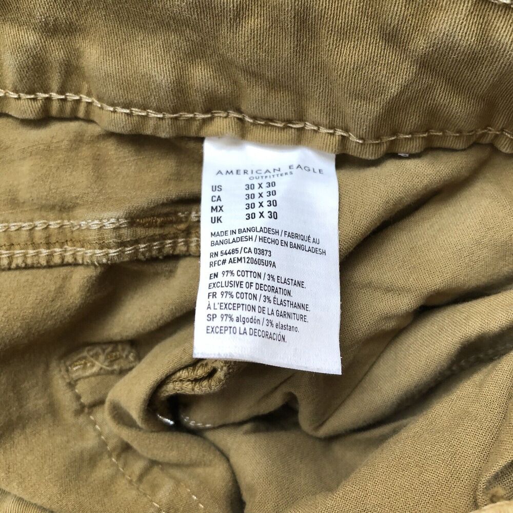 American Eagle Flex Men’s Tan Khaki Pants Size 30x30 - Picture 9 of 11